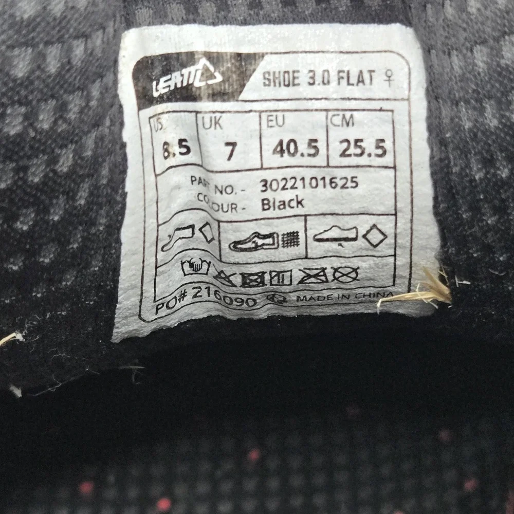 Leatt Women's MTB shoe 3.0 flat Mountain Bike‎ Size 8.5 Black Skate BMX Casual